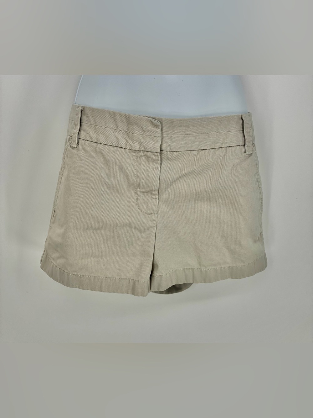 J.Crew Classic Cotton Chino Shorts Tan Khaki Size 4 Mid Rise